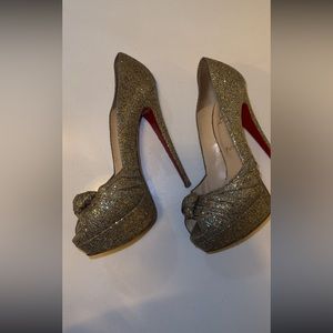 Christian Louboutin Gold Glitter
